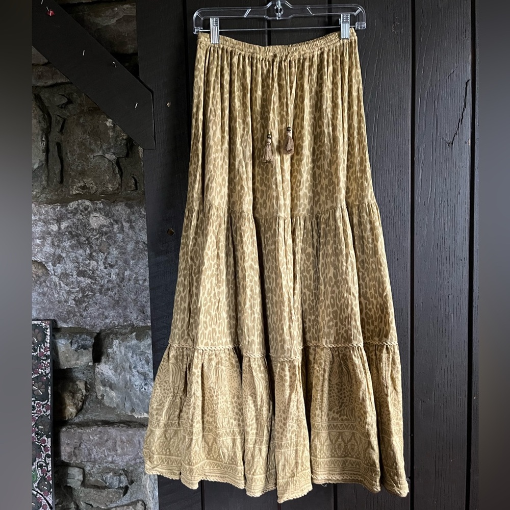 Spell Wild Thing Leopard Print Maxi Skirt Sz xs